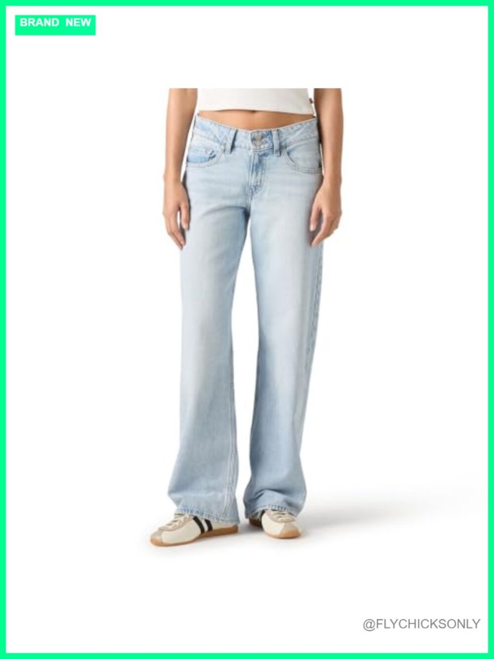 Superlow Low Rise Straight Leg Jeans Slim Hip Loose Leg Casual Denim
